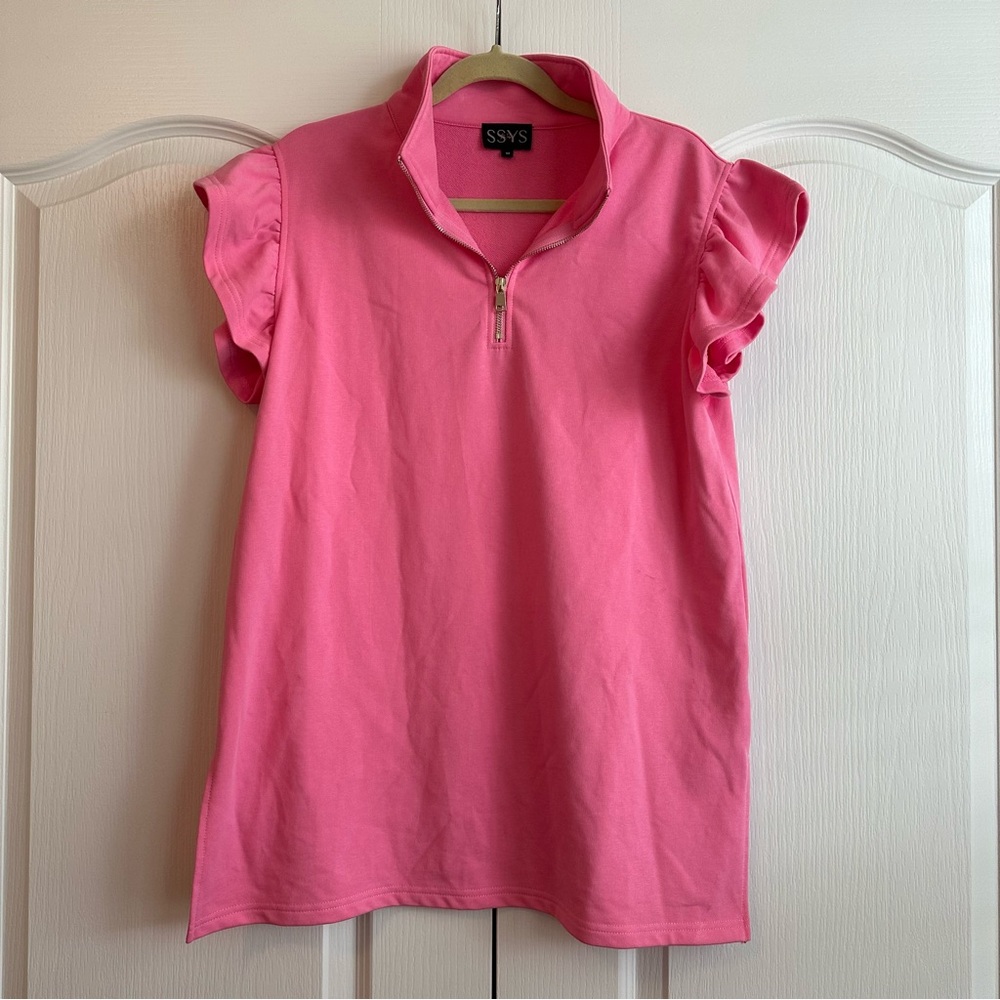 SYSS the Label | EUC - Ruffle Sweatshirt Tunic - Size M - Pink
